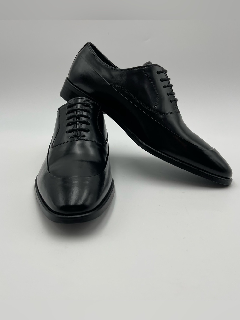 VELLAPAIS Men SZ 7 Black Leather Ballard Oxford Shoes-MSRP $309